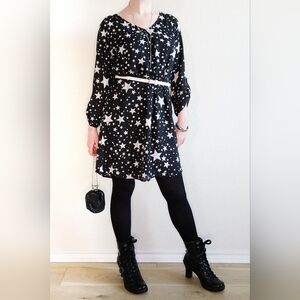 Decree B&W Stars Midi Dress, Size L